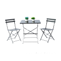 Outdoor Set Stretched Square Table and Slat Chairs